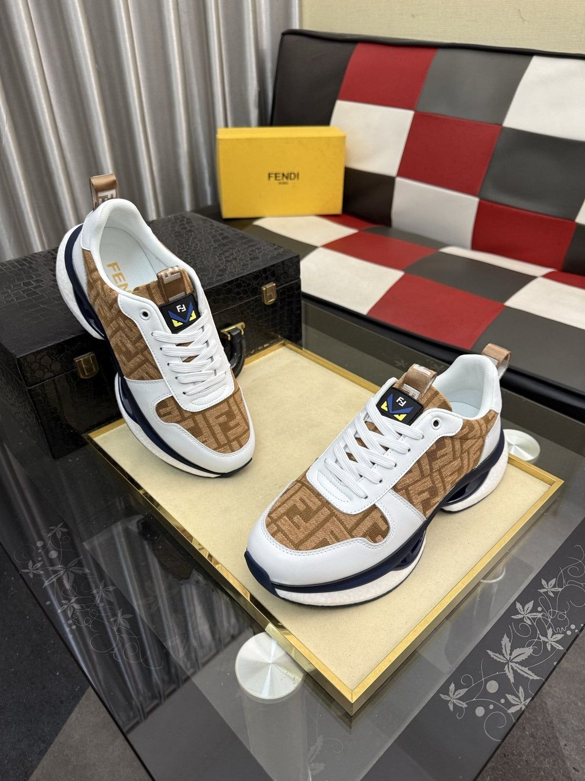 Fendi Men's Patterned Low-Top Sneakers — front