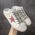 Golden Goose Pink Glitter Star Low-Top Sneakers — hero