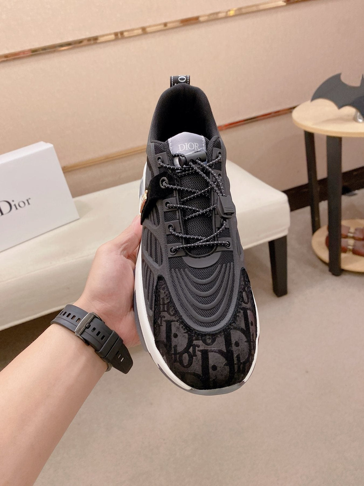 Dior Sculpted Sole Lace-Up Sneakers — front