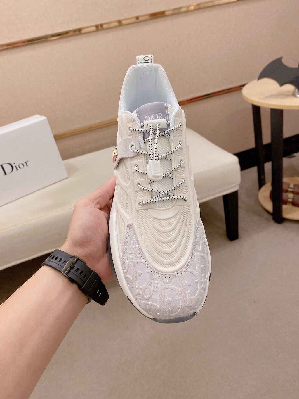 Dior Sculpted Sole Lace-Up Sneakers — front