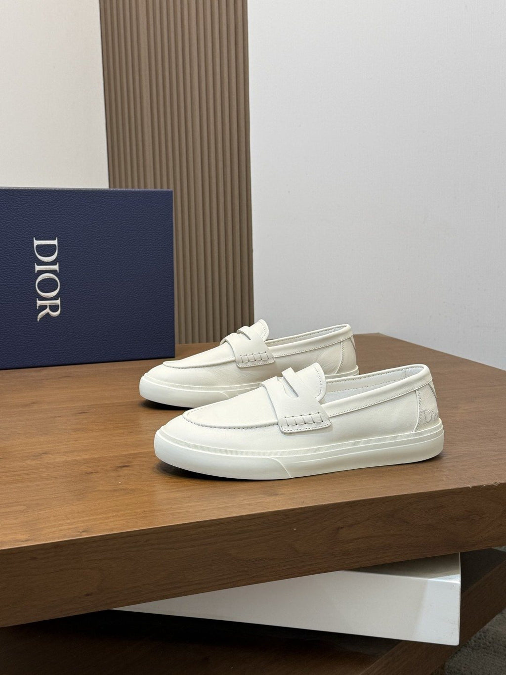 Dior Men's Vamp-Strap Slip-On Shoes — front