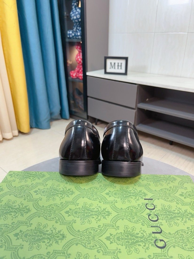 Gucci Monogram Metal Bit Loafers — back