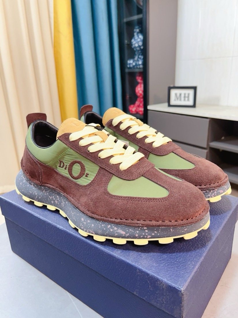 Dior Paneled Lug-Sole Sneakers — front