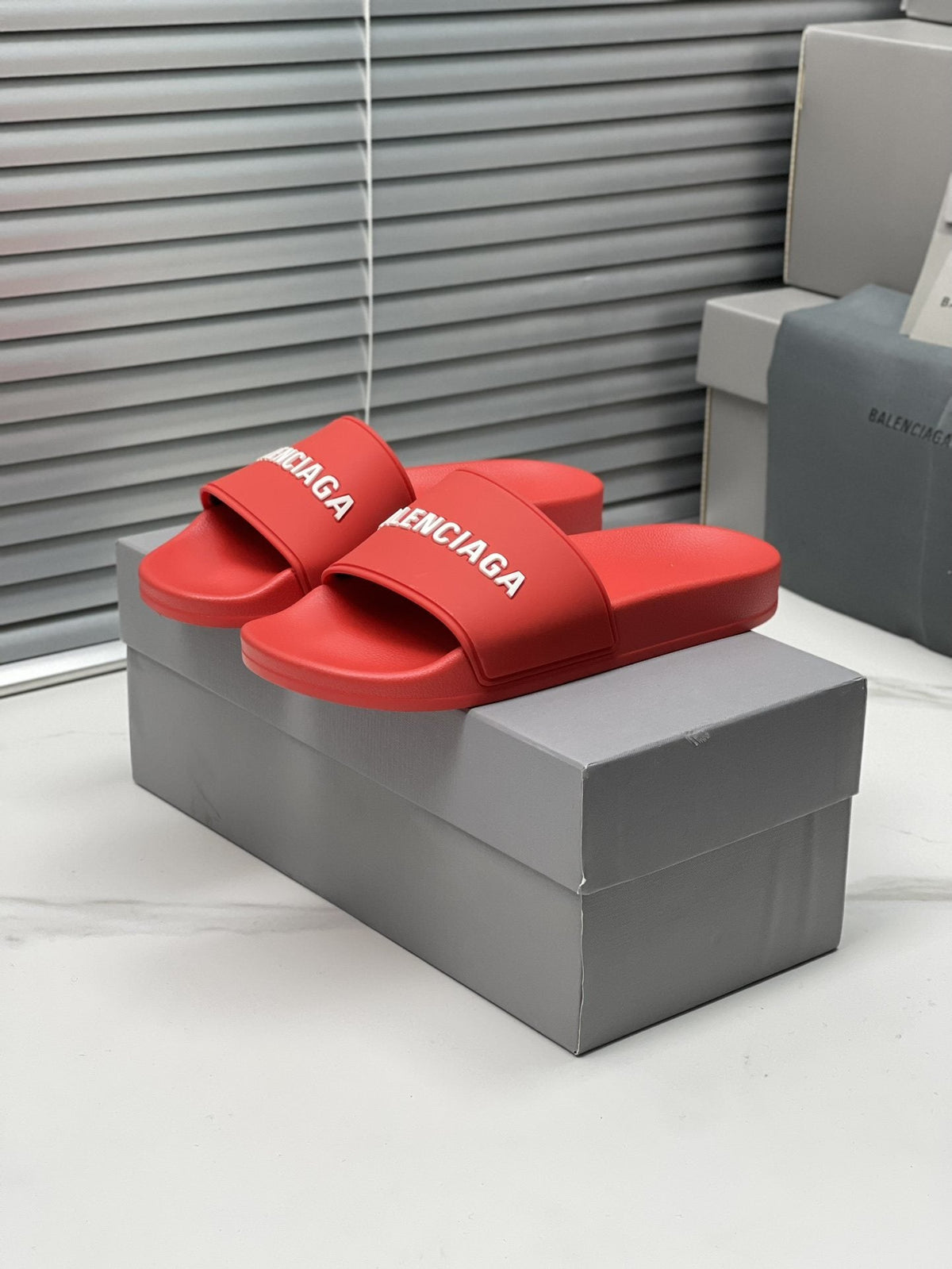 Balenciaga Logo Slide Sandals — hero