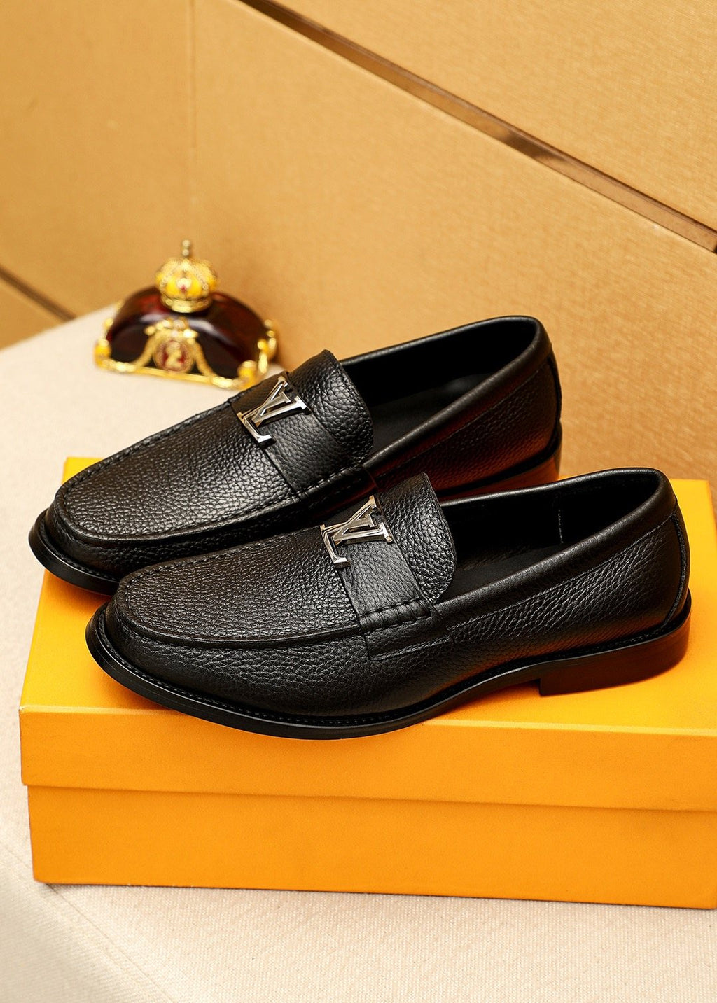 Louis Vuitton Textured Hardware Loafers — front