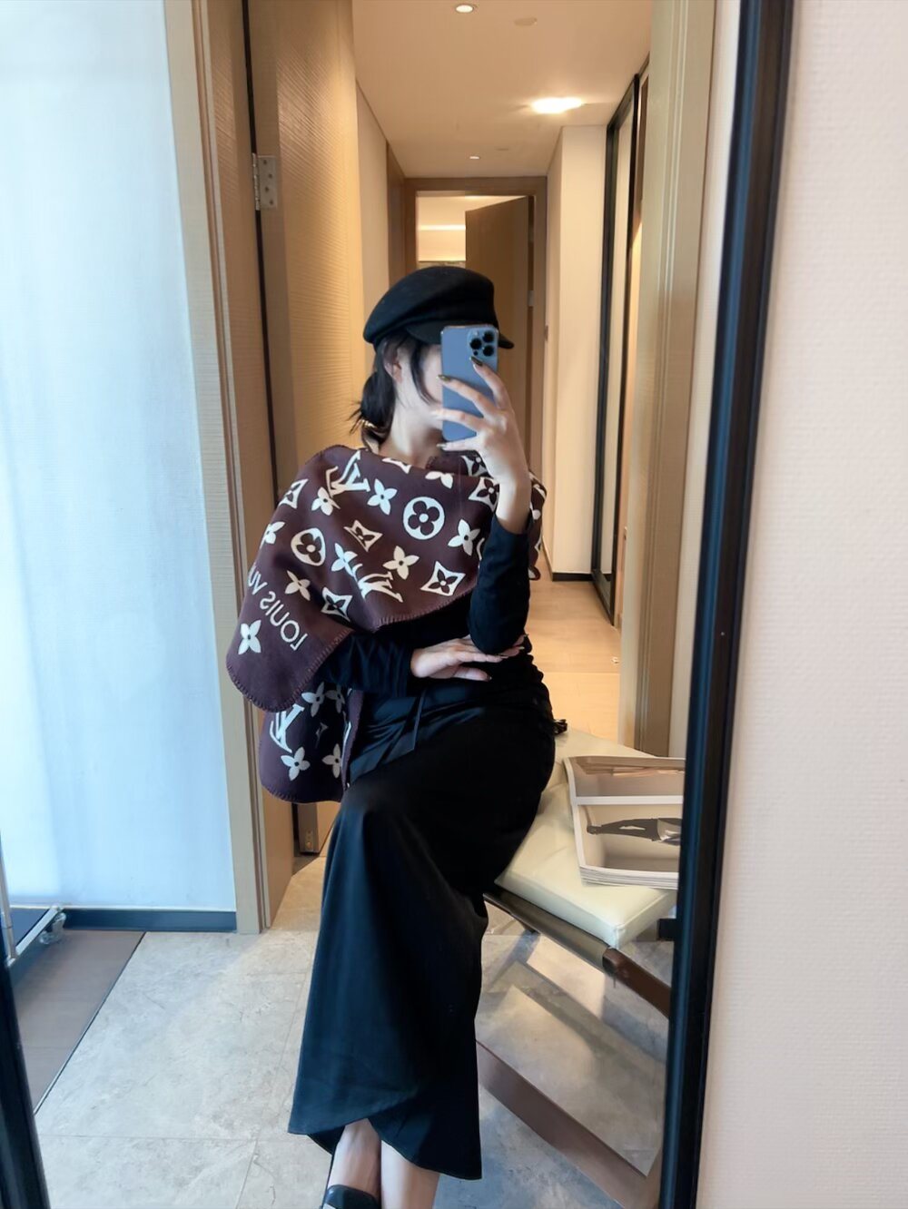 Louis Vuitton Monogram Scarf — model