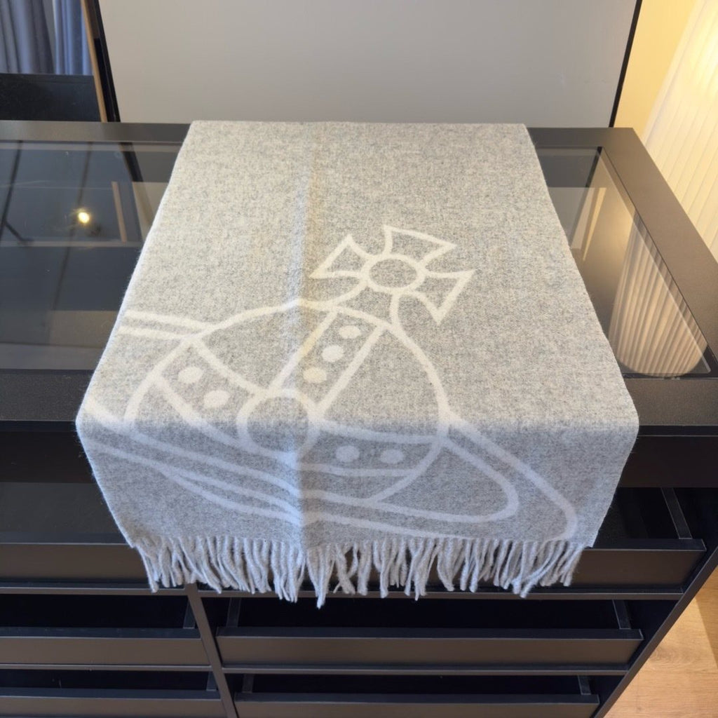 Vivienne Westwood Orb Fringed Scarf — front