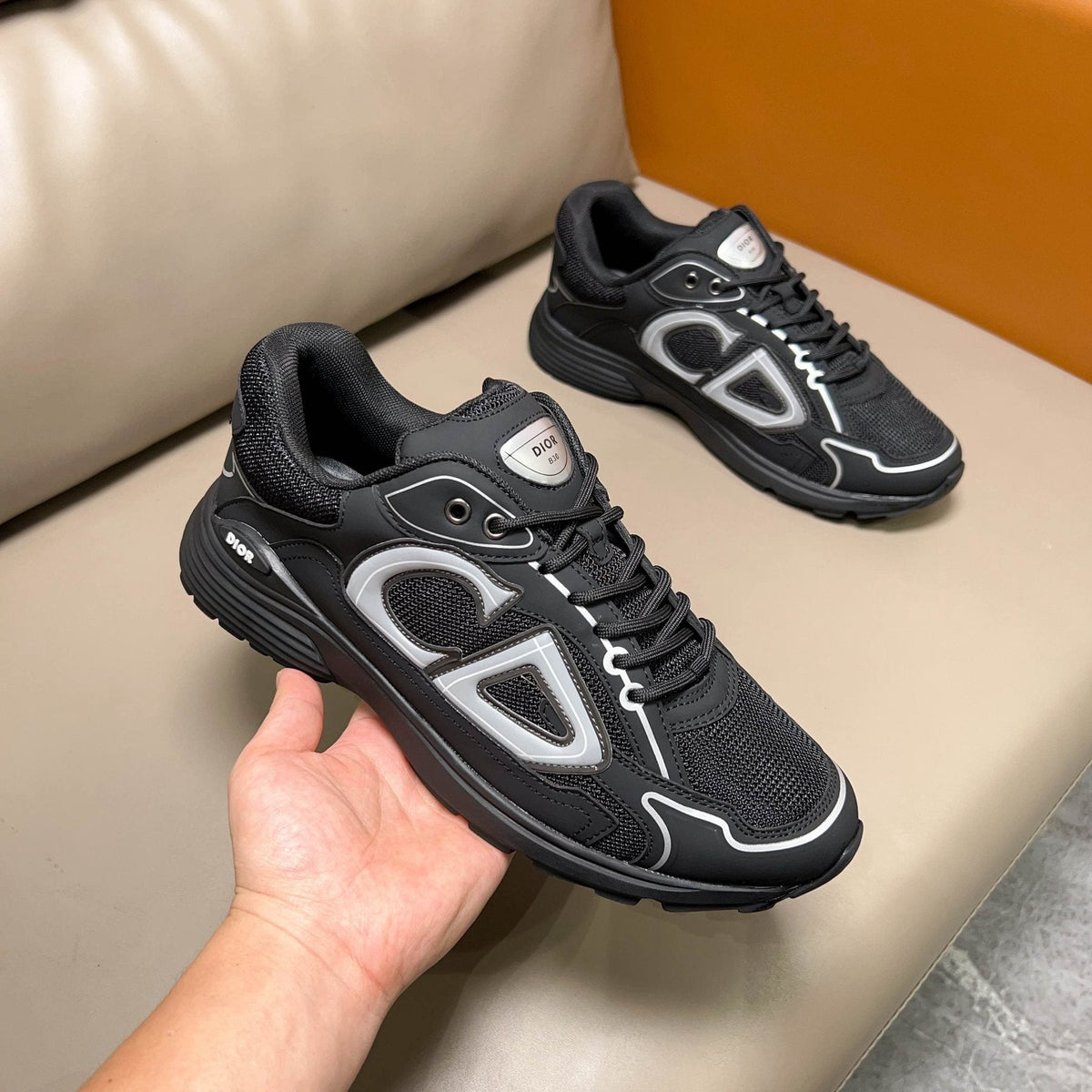Dior Black and Dark Gray Mesh Sneakers — model