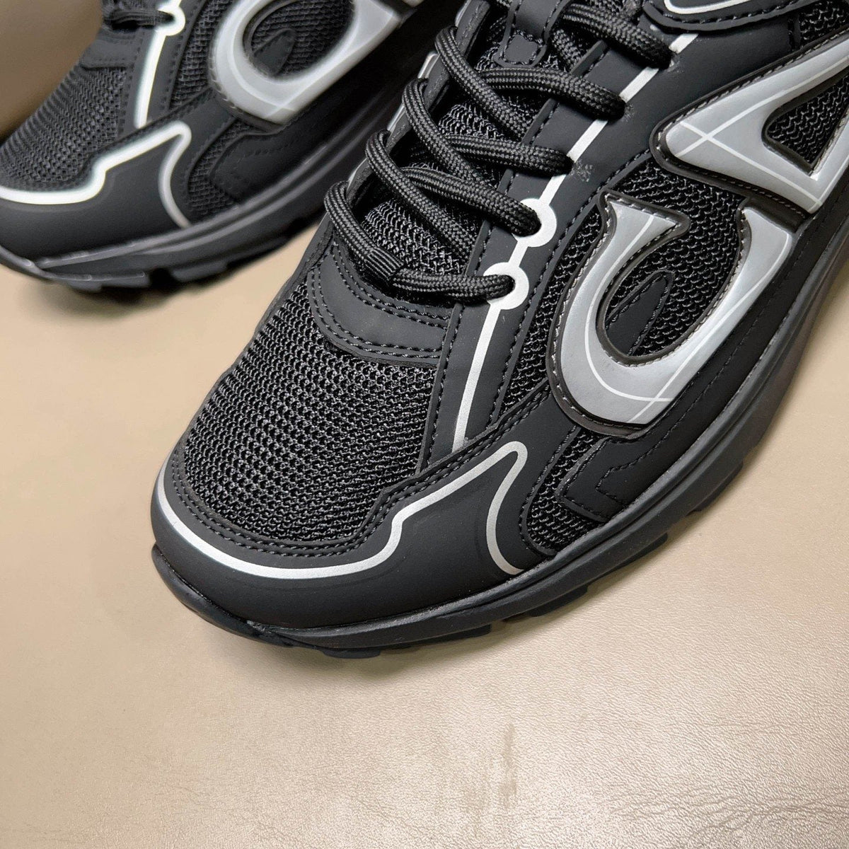 Dior Black and Dark Gray Mesh Sneakers — detail