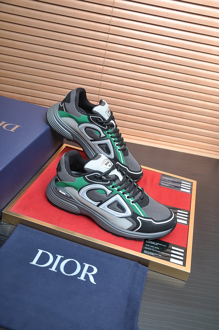 Dior Paneled Lace-Up Sneakers — front