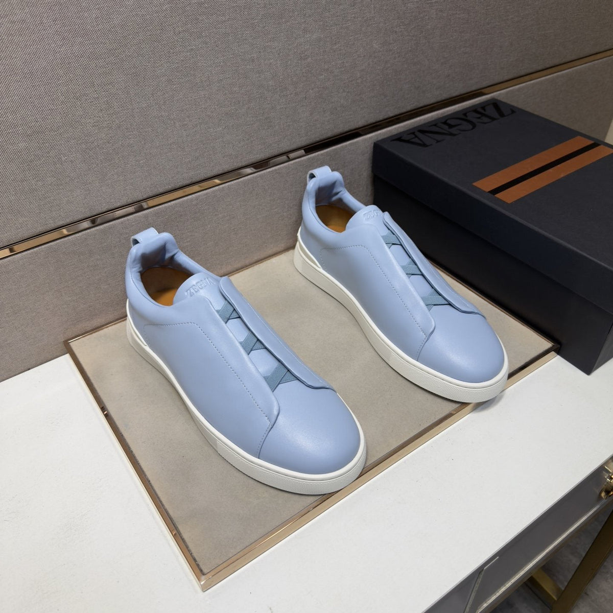Zegna Low-Top Slip-On Sneakers — front