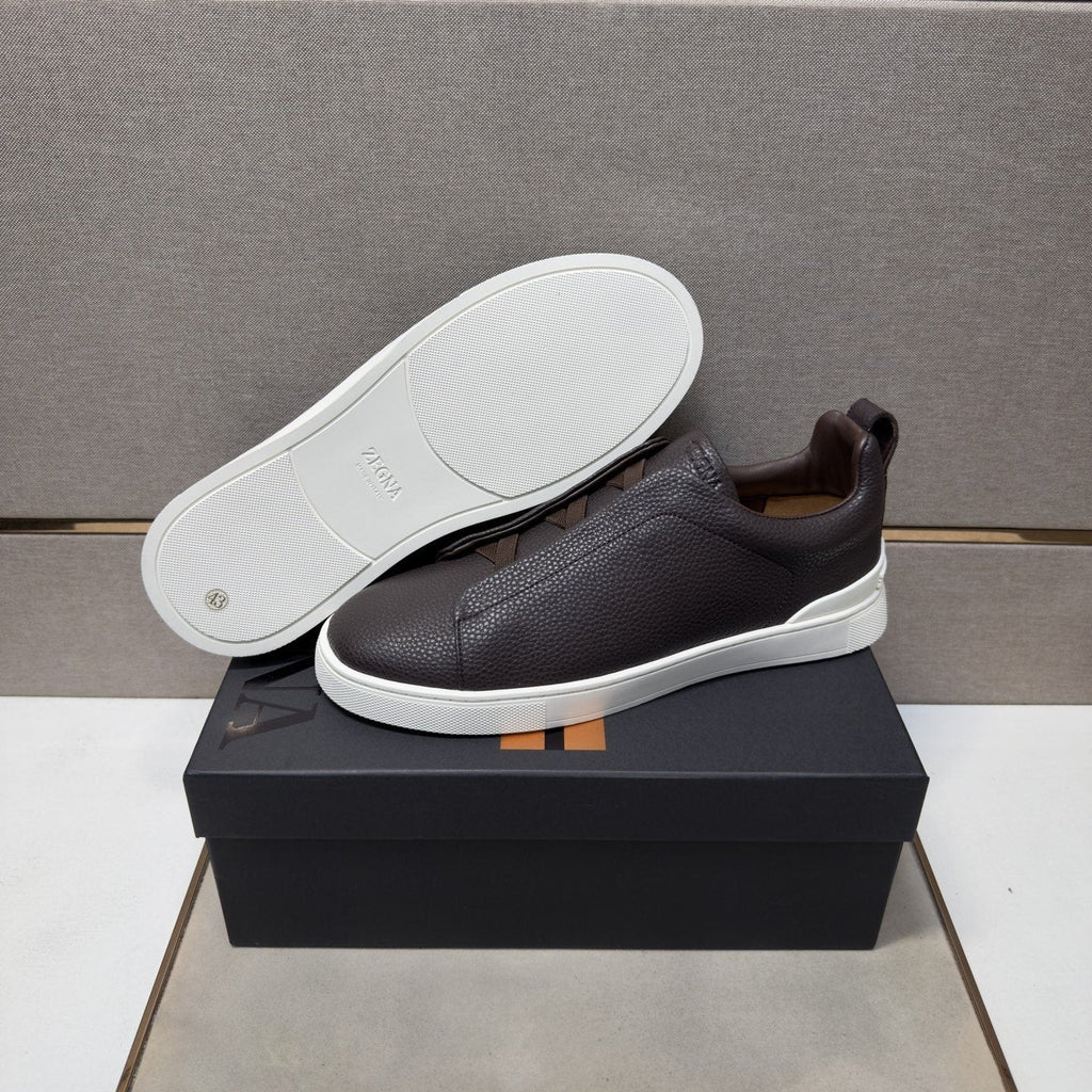 Zegna Navy Slip-On Sneakers — side