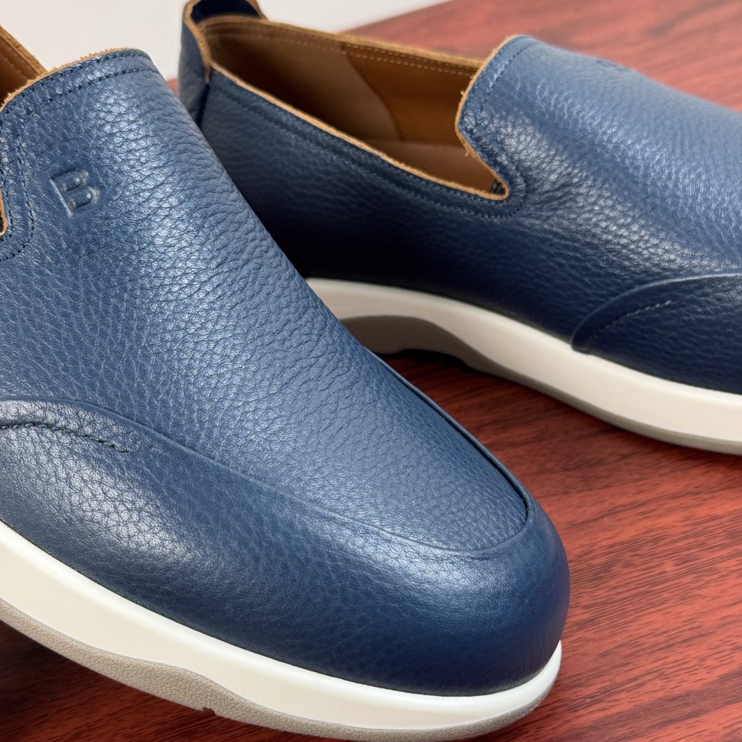 Berluti Pebbled Leather Slip-On Loafers — detail