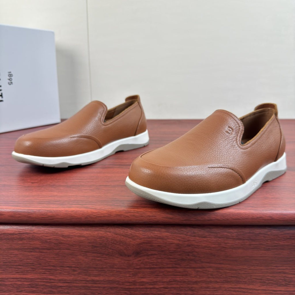 Berluti Pebbled Leather Slip-On Loafers — front