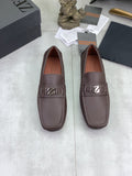 Zegna Square-Toe Leather Loafers — hero