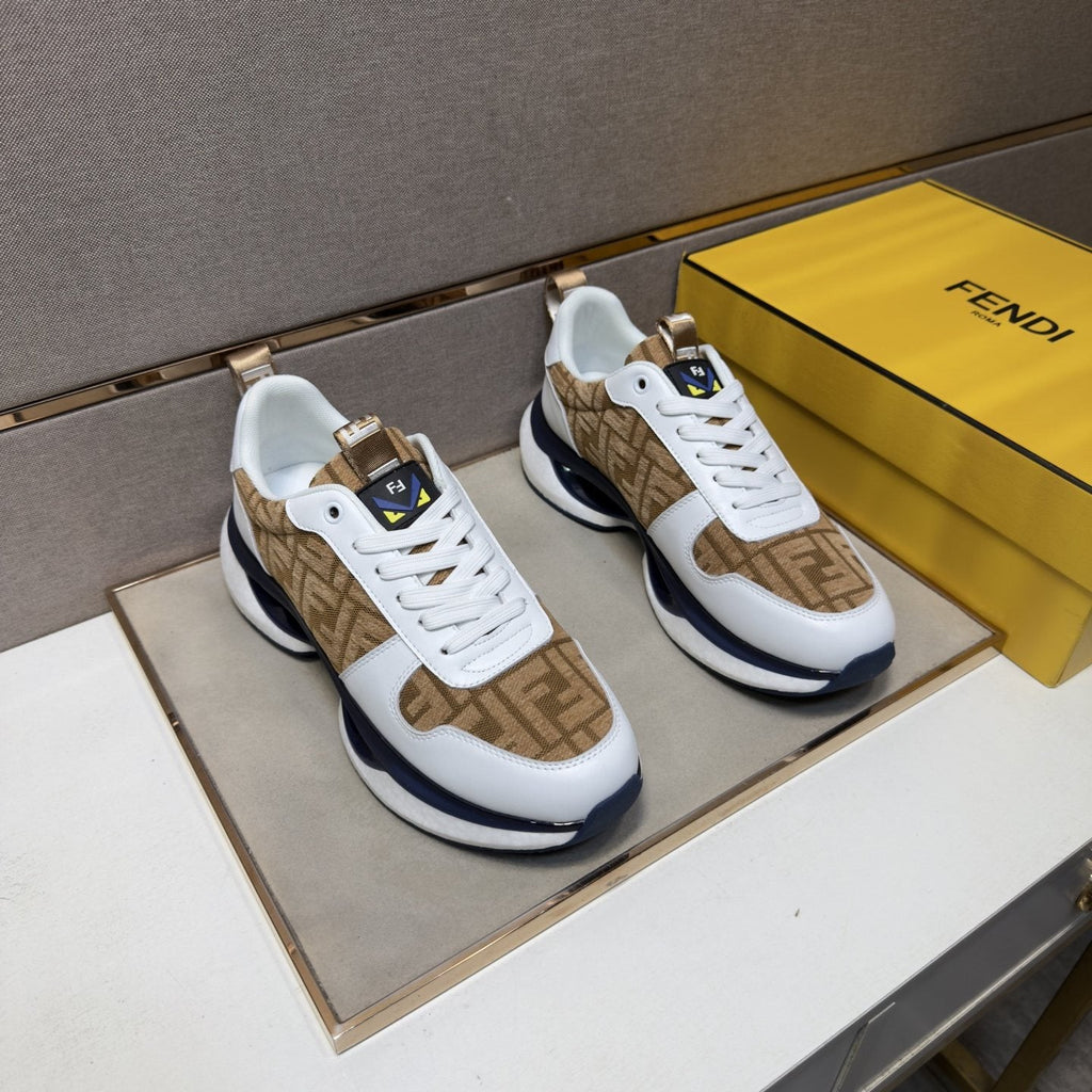 Fendi Men's Patterned Panel Sneakers — hero