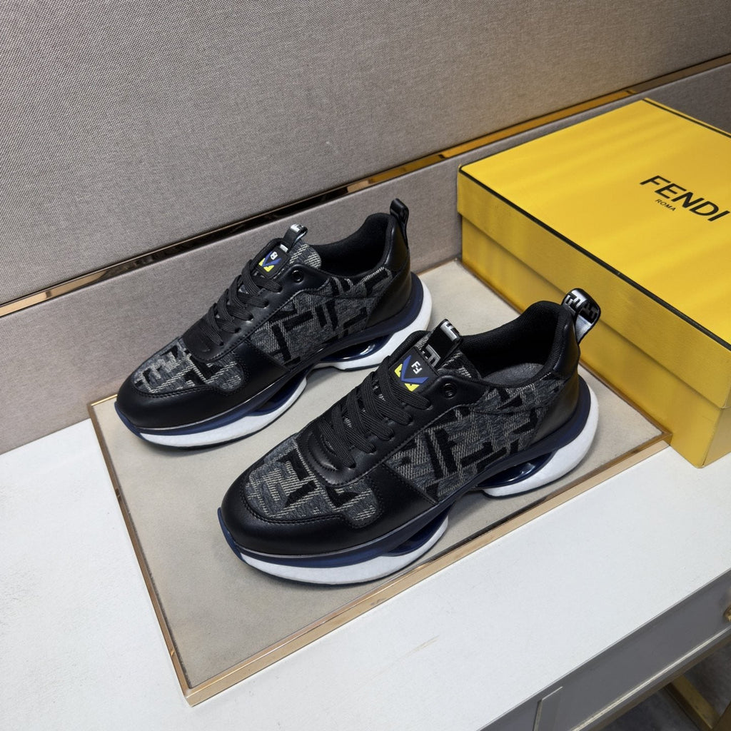 Fendi Men's Patterned Panel Sneakers — front
