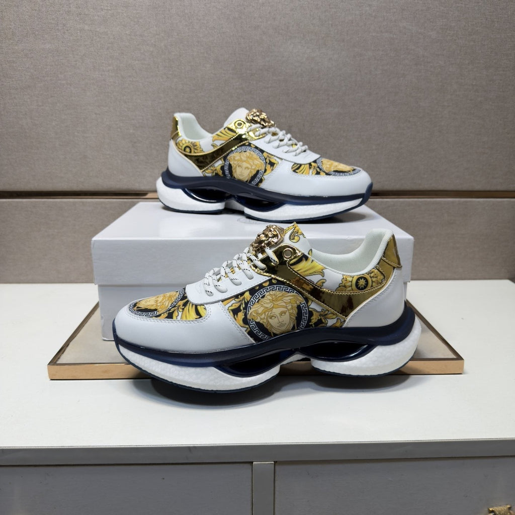 Versace Gold-Panel Low-Top Sneakers — model