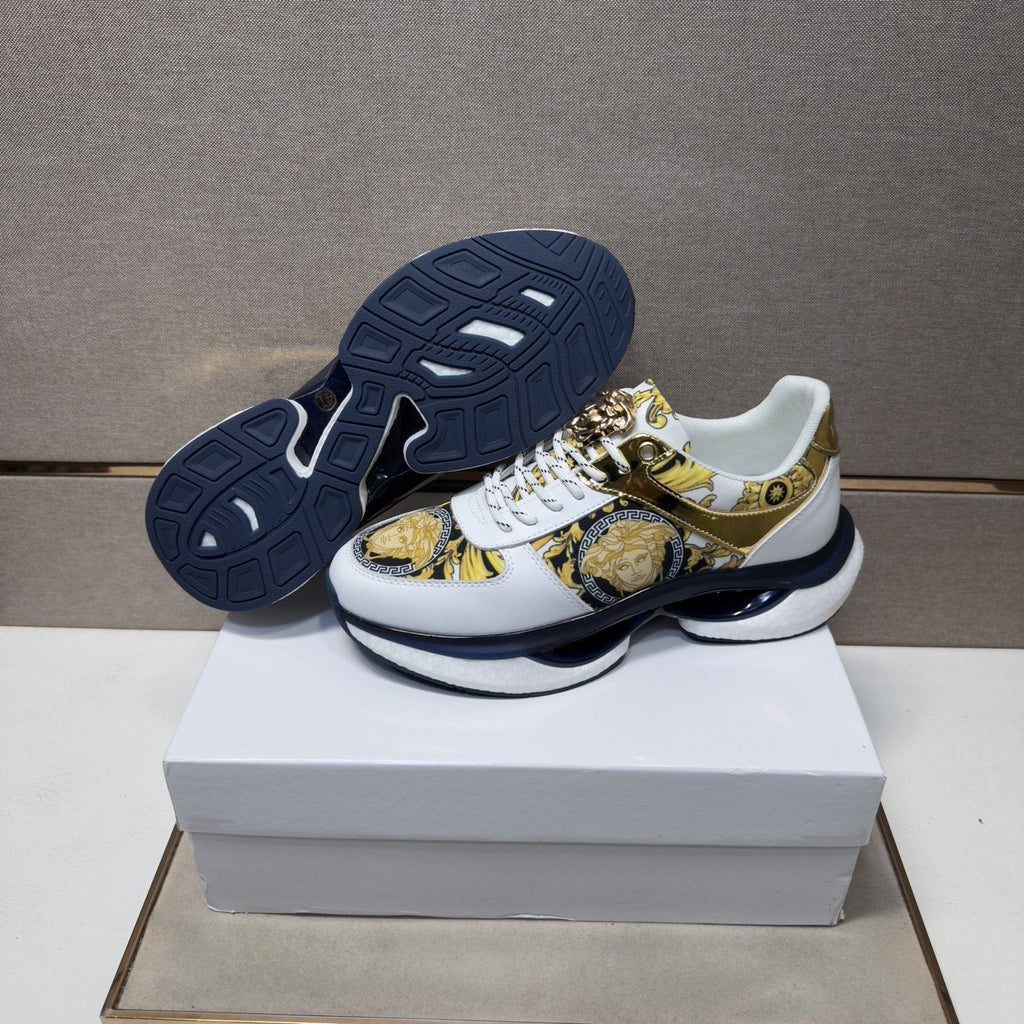 Versace Gold-Panel Low-Top Sneakers — back
