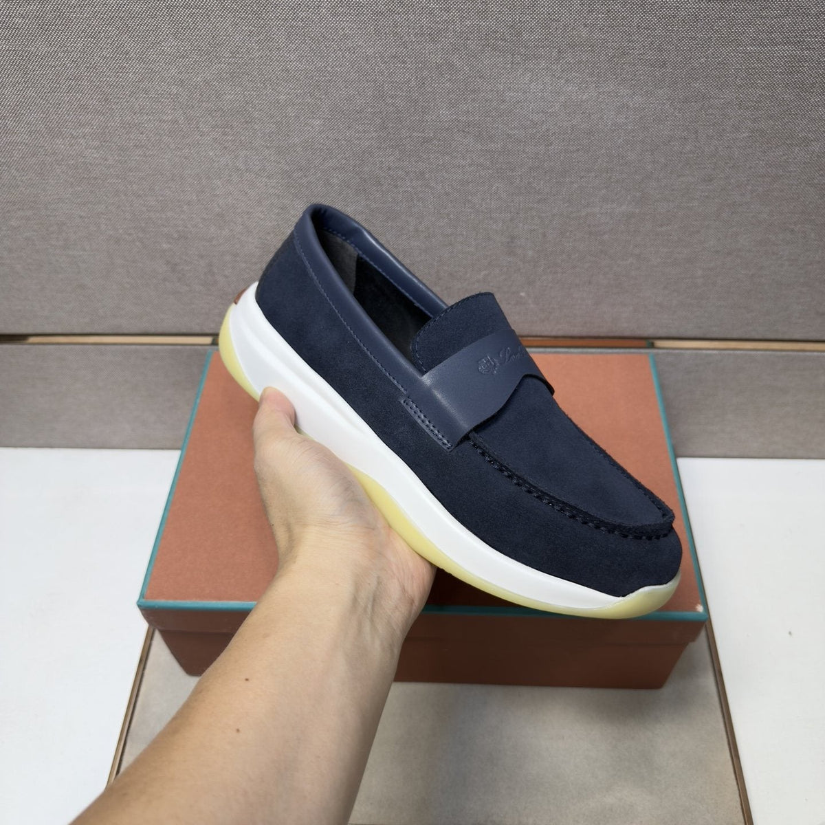 Men’s Apron Toe Slip-On Loafers — model