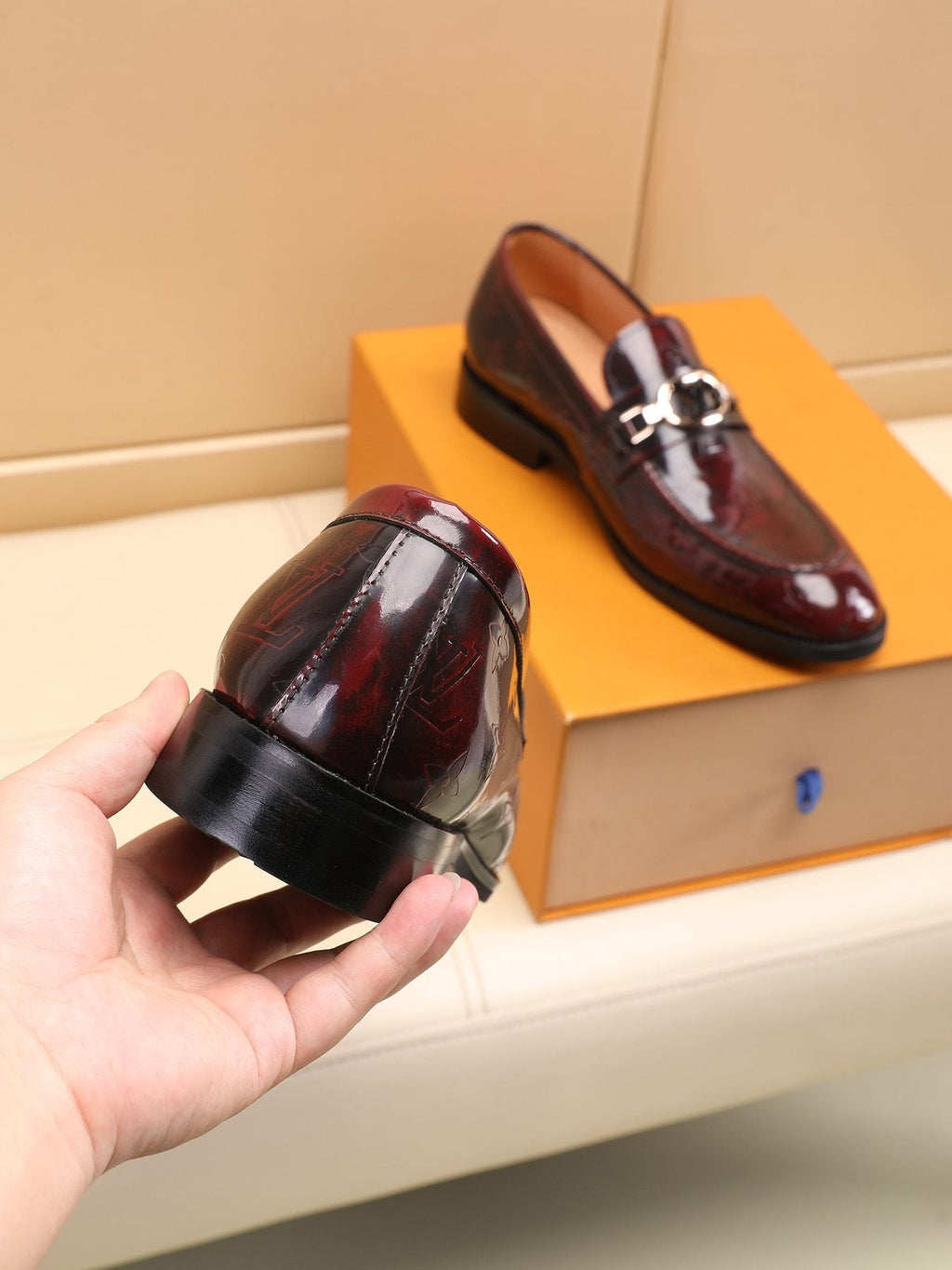 Louis Vuitton Embossed Bit Loafers — detail