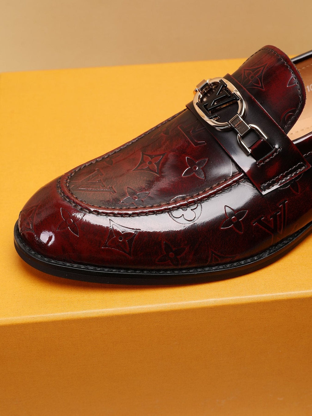 Louis Vuitton Embossed Bit Loafers — detail