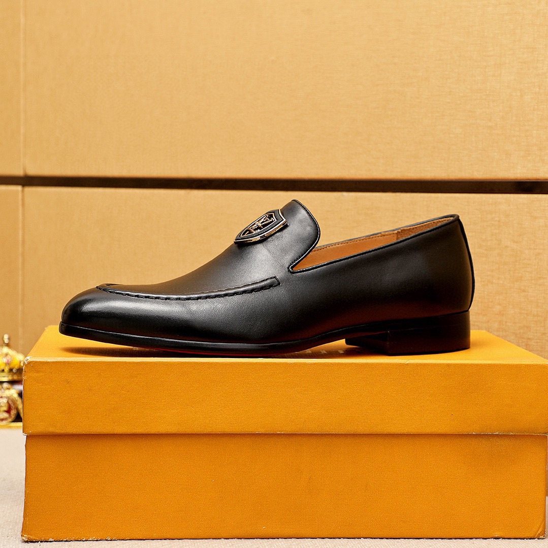 Louis Vuitton Shield-Detail Slip-On Shoes — side