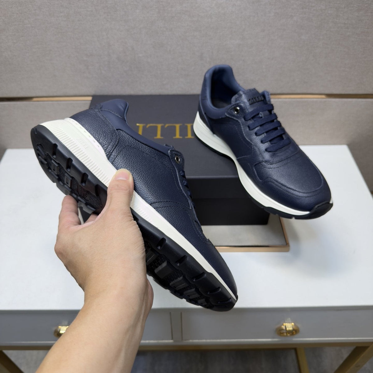 ZILLI Panel-Detail Lace-Up Sneakers — model