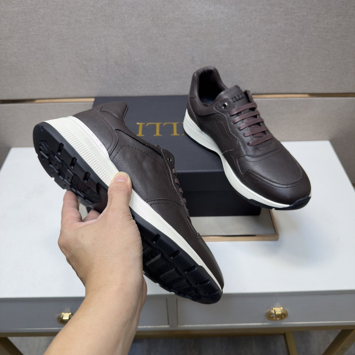 ZILLI Panel-Detail Lace-Up Sneakers — model