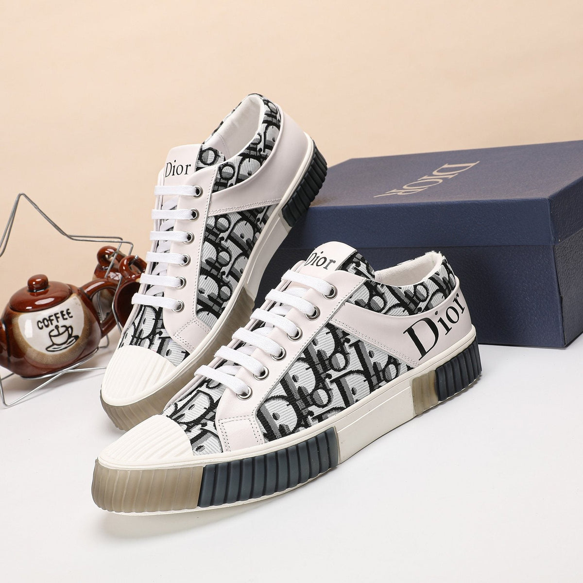Dior Patterned High-Top Sneakers — front