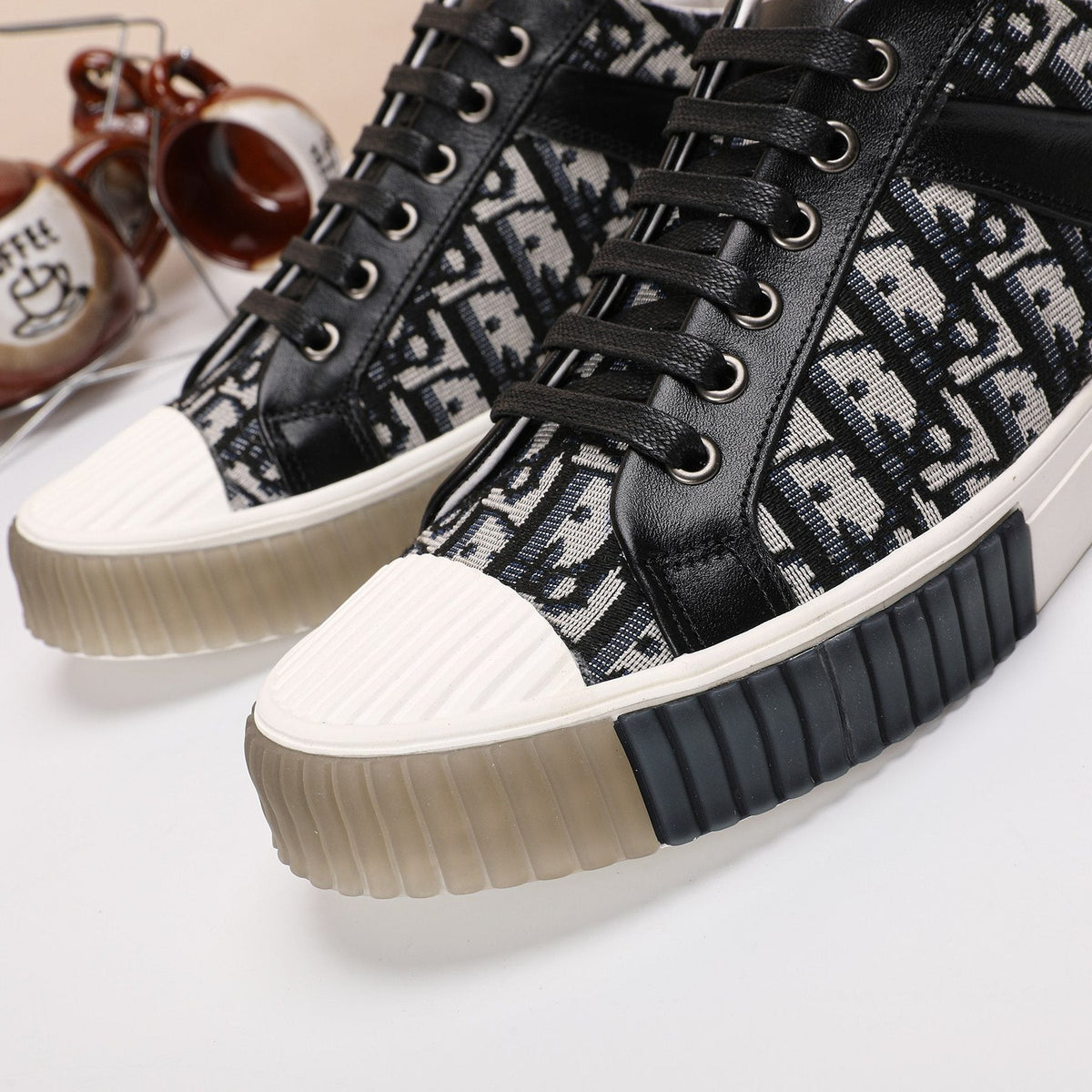 Dior Patterned High-Top Sneakers — detail