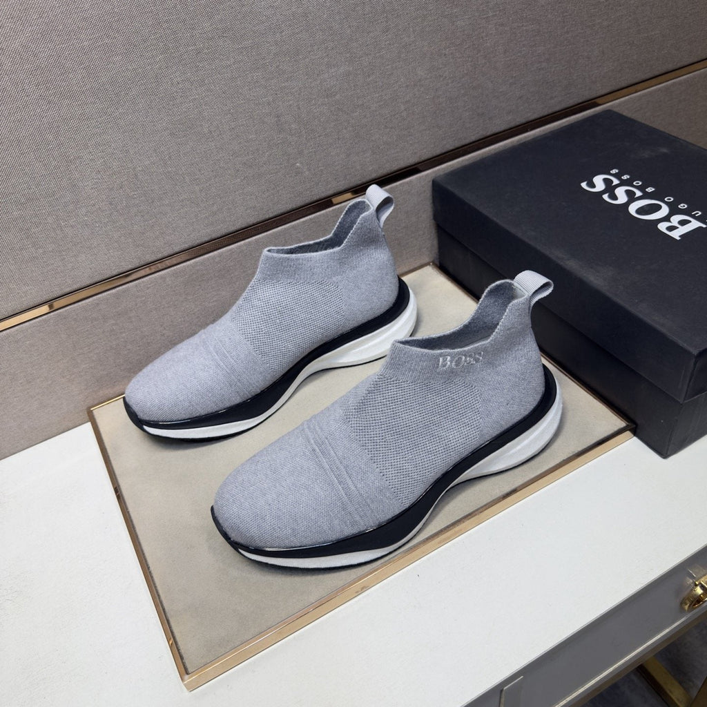 BOSS Textured Slip-On Sneakers — front