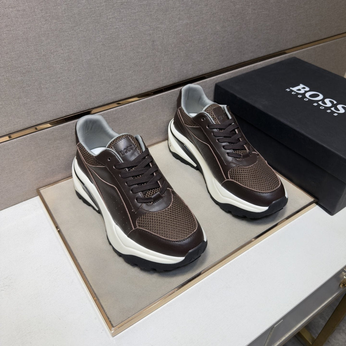 HUGO BOSS Mesh-Textured Casual Sneakers — hero