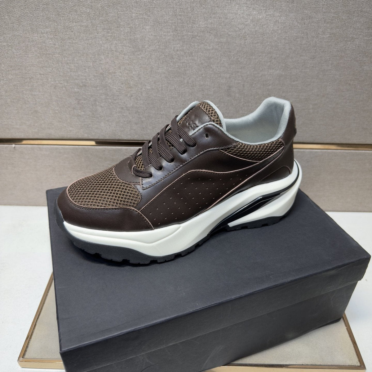 HUGO BOSS Mesh-Textured Casual Sneakers — front