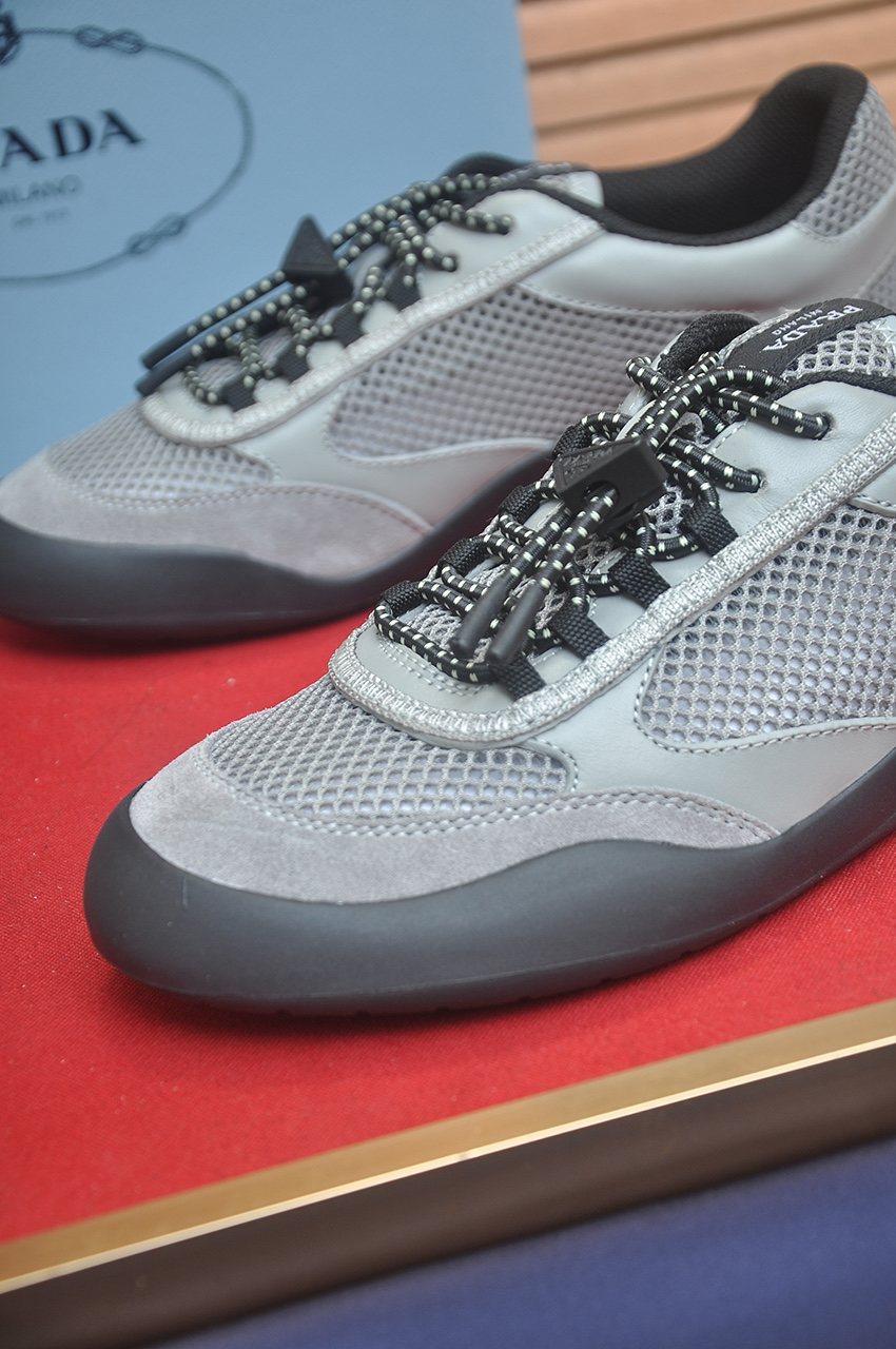 Prada Mesh Panel Low-Top Sneakers — detail