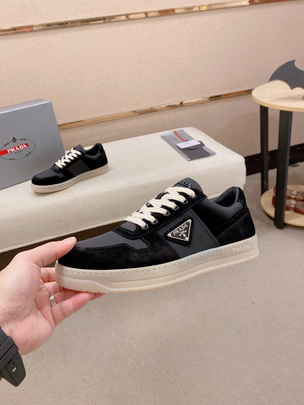 Prada Panel Low-Top Sneakers — side