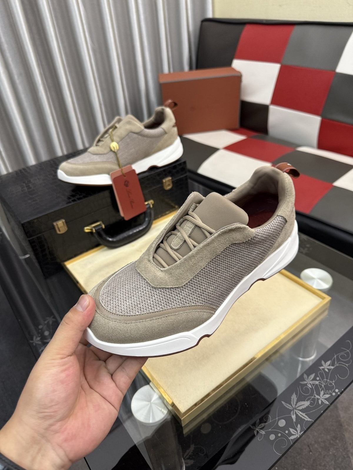 Loro Piana WeekendWalk Men's Lace-Up Sneakers — model