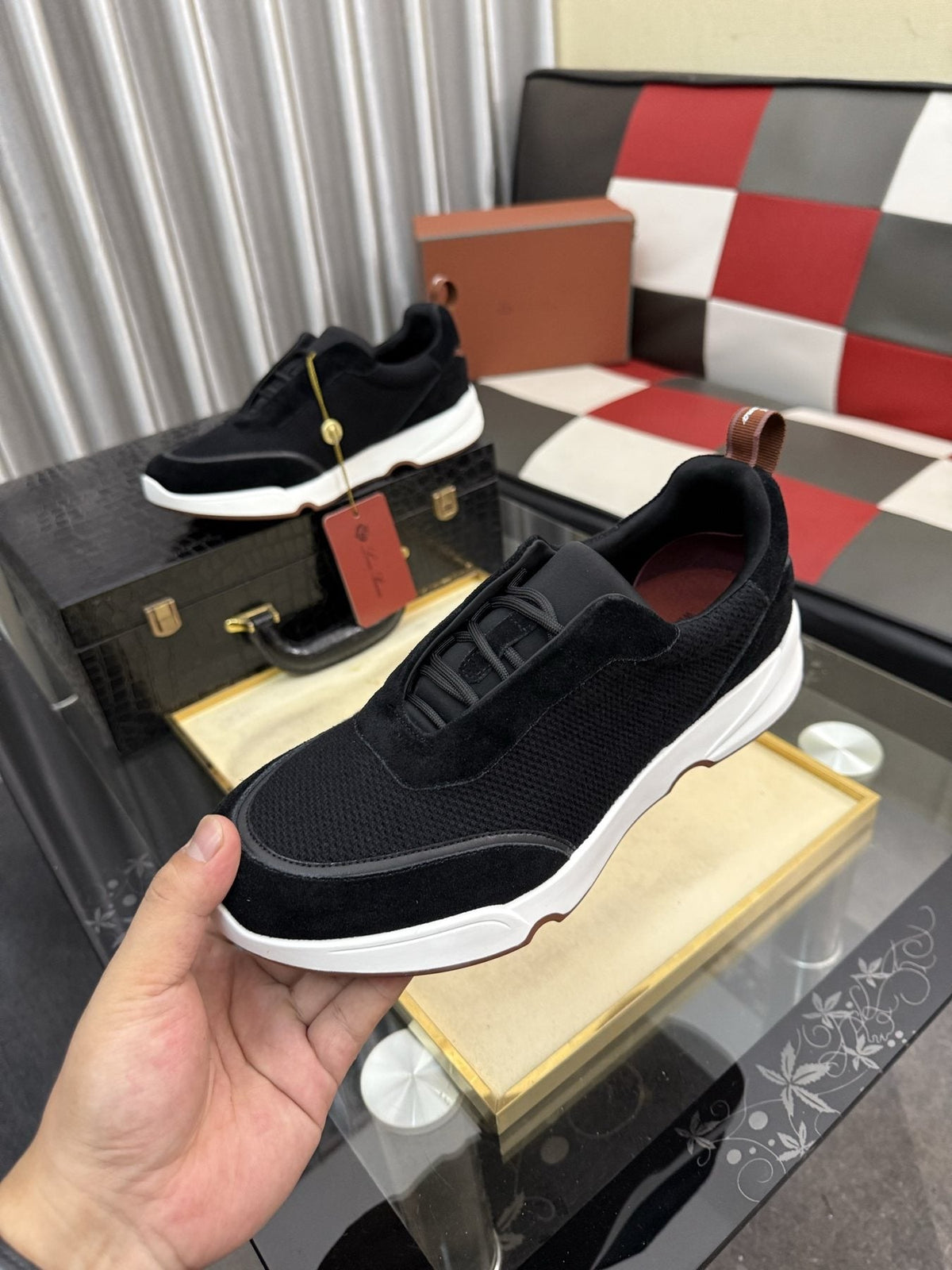 Loro Piana WeekendWalk Men's Lace-Up Sneakers — model