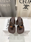 LOEWE Embossed Thong Sandals — front