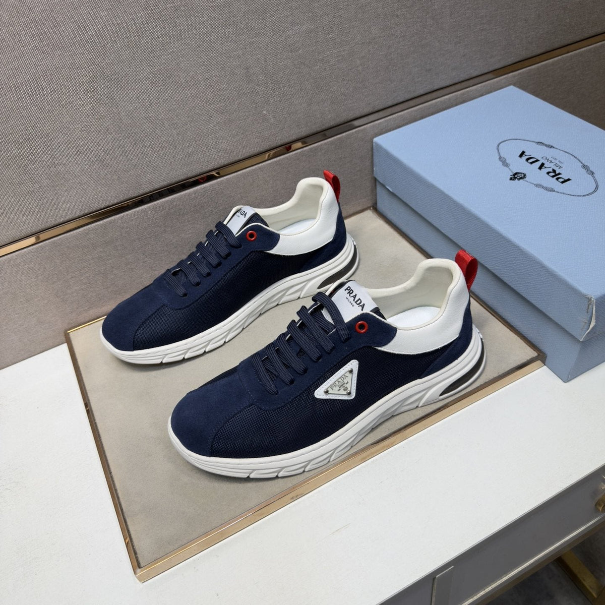 Prada Paneled Low-Top Sneakers — front