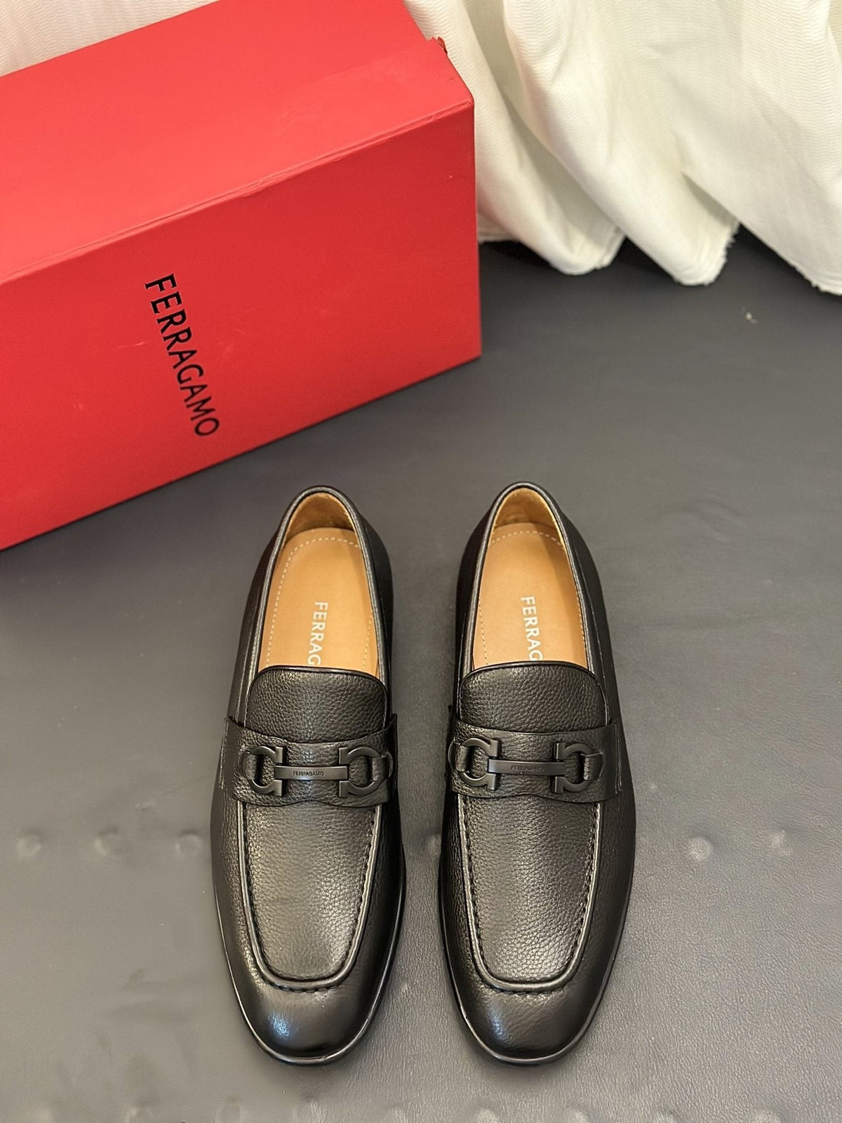 Ferragamo Metal-Bit Loafers — front