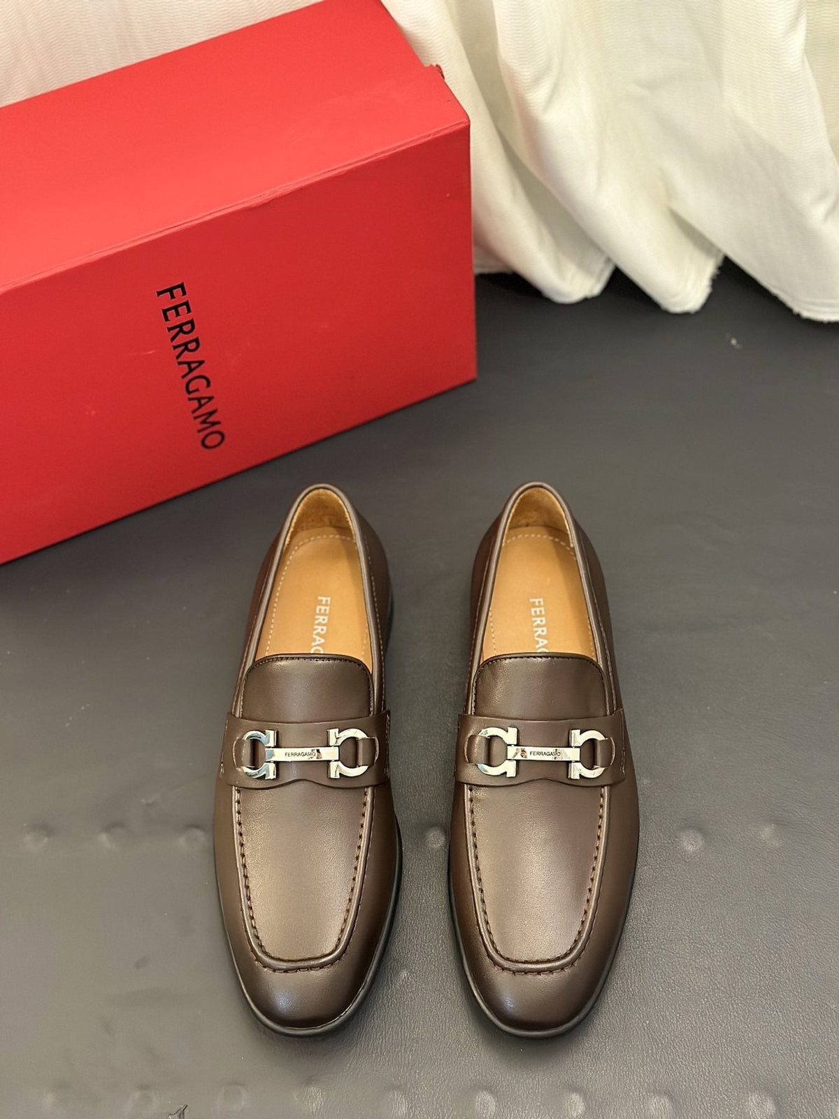 Ferragamo Metal-Bit Loafers — front