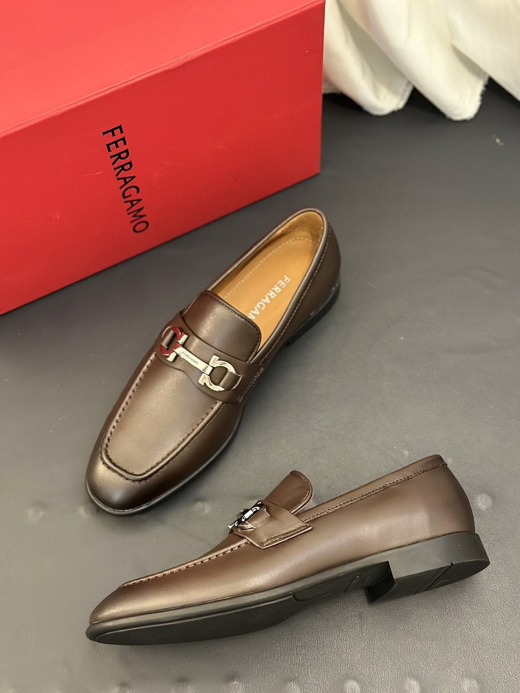 Ferragamo Metal-Bit Loafers — side