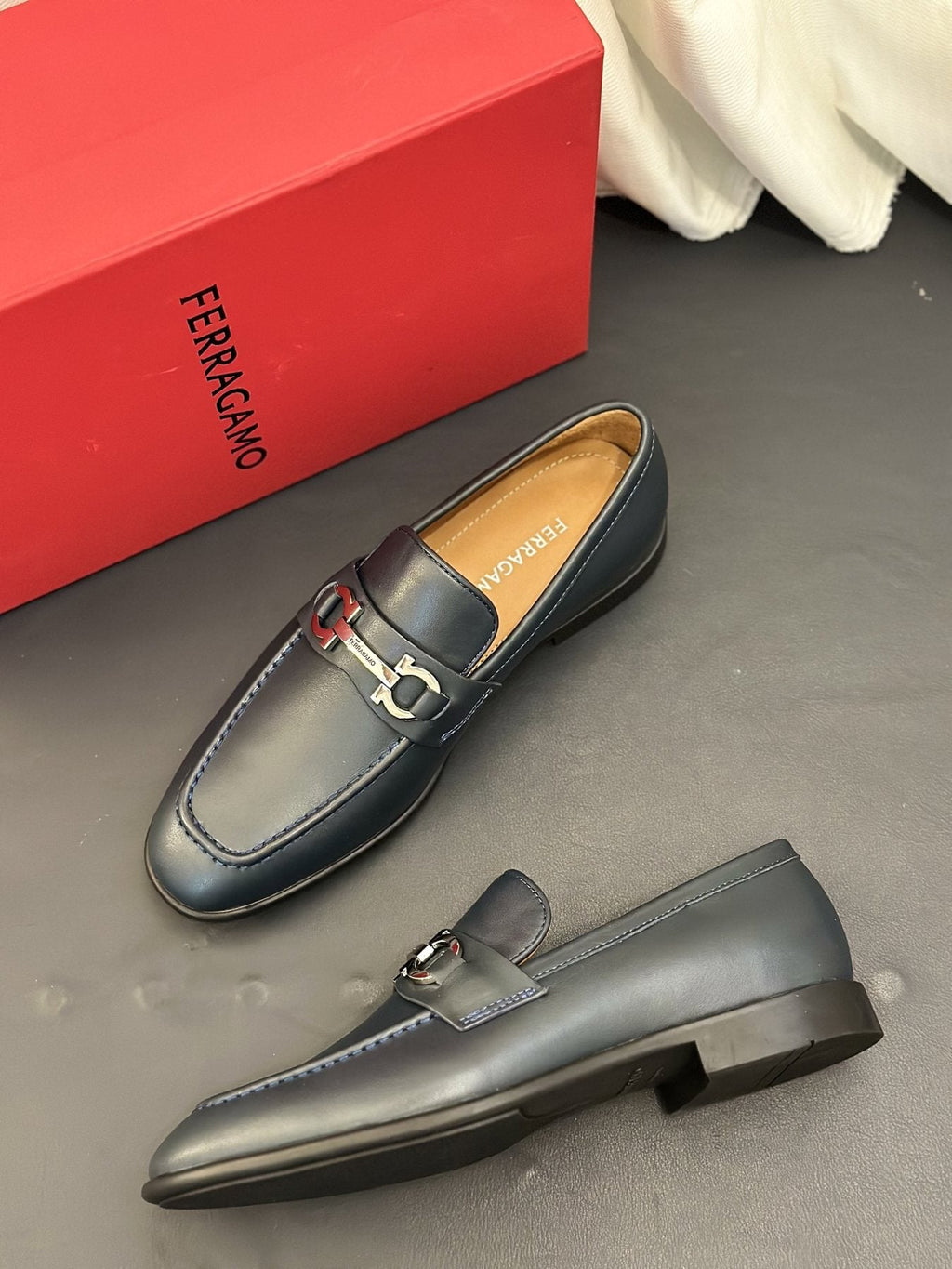 Ferragamo Metal-Bit Loafers — side