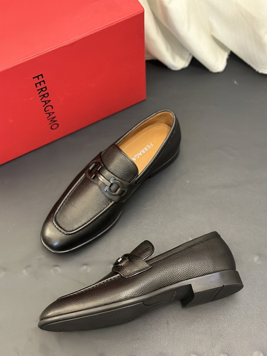 Ferragamo Metal-Bit Loafers — front