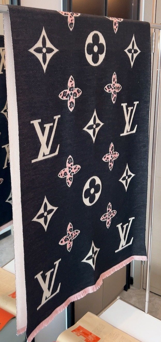 Louis Vuitton Monogram Fringed Scarf — front
