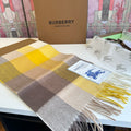 Burberry Yellow Brown Plaid Scarf — hero