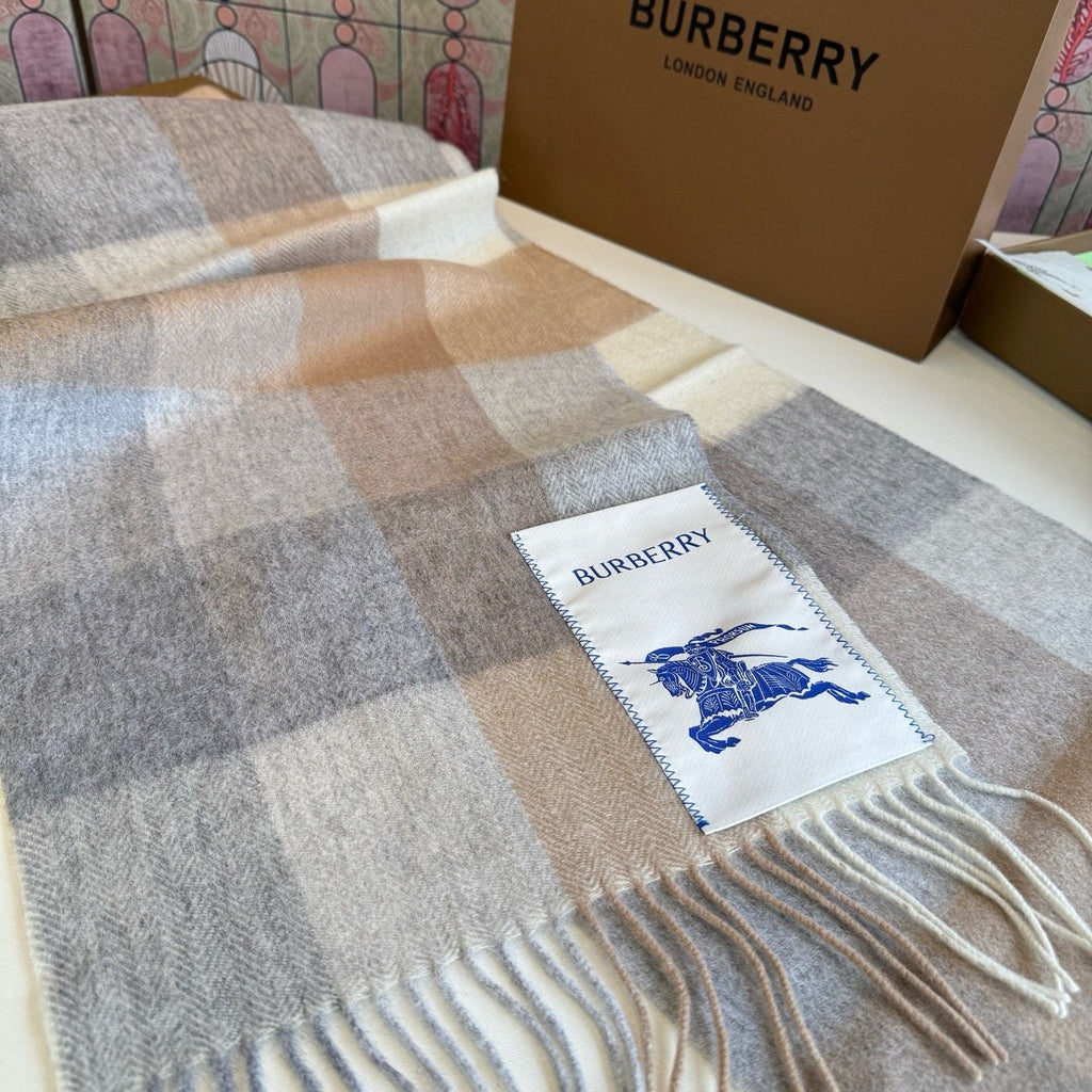 Burberry Plaid Fringe Scarf — front