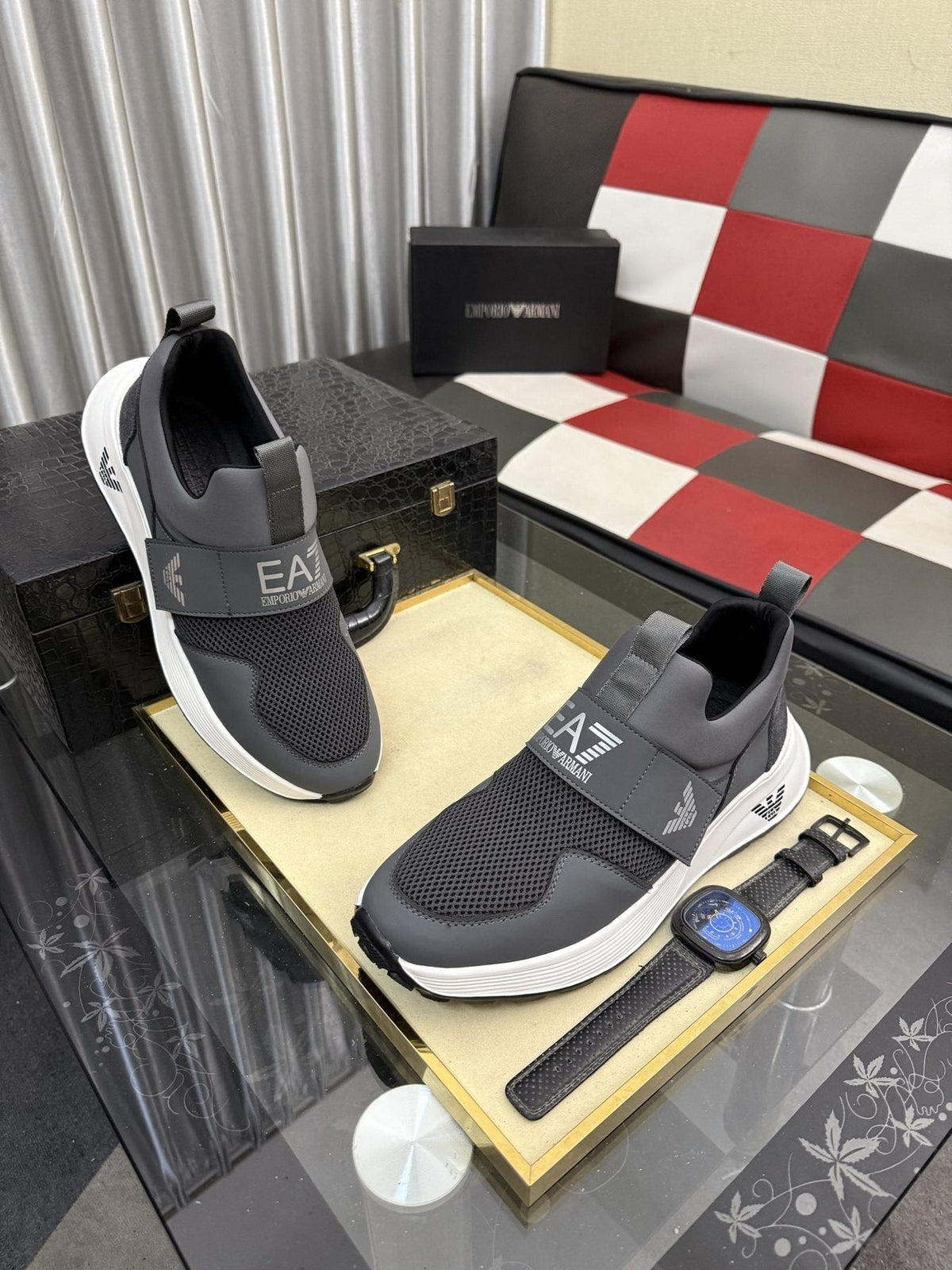 Armani EA7 Mesh Slip-On Sneakers — front