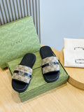 Gucci Interlocking G Stripe Slide Sandals — front
